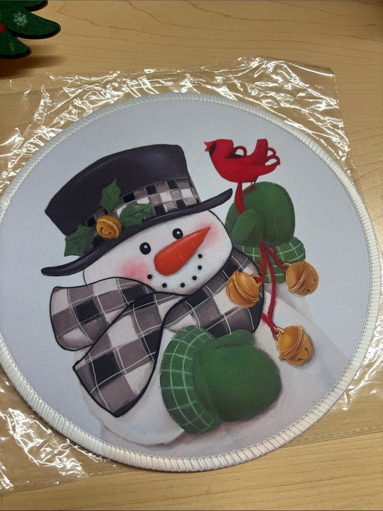 Other - Festive Snowman Holiday Placemat - White & Green